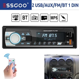 Single 1Din Car Stereo Radio AUX-IN USB TF Head Unit Handsfree Calling Bluetooth - Picture 1 of 9
