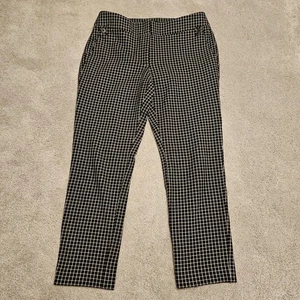 LOFT Julie Fit Women’s Black White Windowpane Plaid Dress Pants Size 6 - Picture 1 of 8