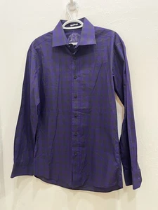 Bugatchi Young Herren Hemd Größe Large Lila Langarm Knopfleiste Baumwolle - Bild 1 von 10