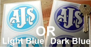 AJS pair of round tank style classic motorcycle STICKER - Picture 1 of 1