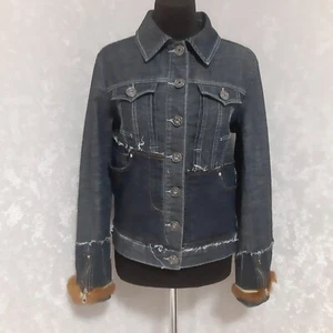 Patchwork denim gray jacket size S, Boro jacket from recycled jeans patches - Picture 1 of 10