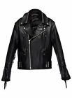 Men's Genuine Lambskin Soft Leather Jacket Motorcycle Stylish Black Jacket