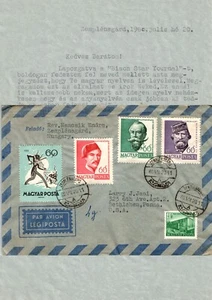 1960 Ungarn - USA Luftpost Postbrief & Korrespondenz Postgeschichte - Bild 1 von 4
