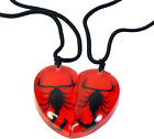 Sp2212 Heart Necklace, Red/black