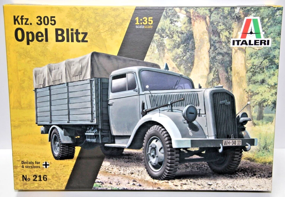 ITALERI 1:35 KIT MEZZO MILITARE AUTOCARRO KFZ. 305 OPEL BLITZ  CON 2 FIGURE  216 - Immagine 1 di 1