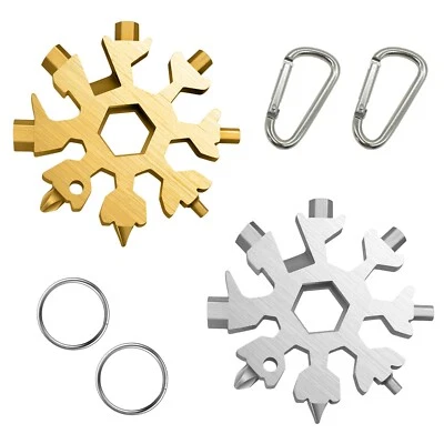 18 in 1 Multi-tool Portable Snowflake Shape Tool With Keyring Screwdriver - Image 1 of 4