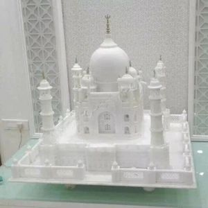 Estatua de mármol de 14" del Taj Mahal histórica memorable regalo de amor decoración de pasillo E1117 - Imagen 1 de 9