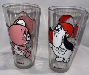VTG Pepsi Cola Promo Collector Series Droopy Dog Tuffy Drinking Glasses 1975 - Picture 1 of 10