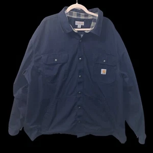 HERREN 4XL XXXXL CARHARTT CANVAS HEMD JACKE BAUMWOLLE MARINE TOP - Bild 1 von 7