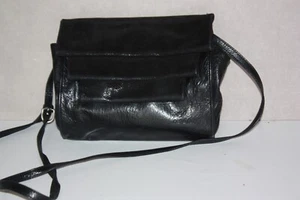 NAT & NIN Sac Pochette Bandoulière Cuir noir BON ETAT - Foto 1 di 11