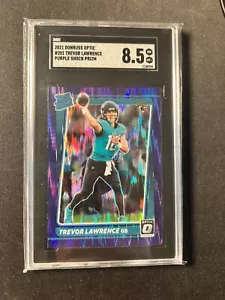 2021 TREVOR LAWRENCE Donruss Optic #201 Purple Shock Rookie RC SGC 8.5 - Picture 1 of 2