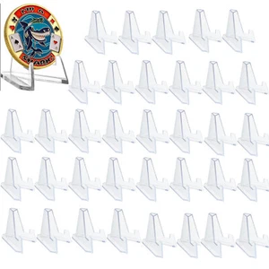 50X Soportes de exhibición de monedas Caballete de papel para tarjetas coleccionables Soporte de tamaño pequeño Plástico transparente - Imagen 1 de 11