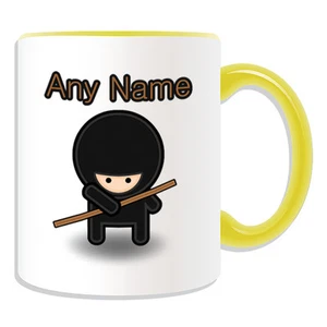 Personalisiertes Geschenk Ninja Stick Kampfbecher Geldbox Tasse Ninjutsu Japan Name Junge - Bild 1 von 20