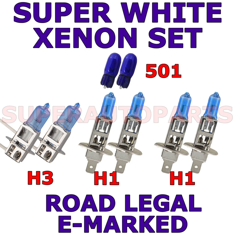 VAUXHALL CALIBRA 1990-98 SET H1 H3 501 HALOGEN SUPER WHITE XENON LIGHT BULBS - Image 1 of 1
