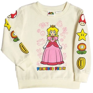 Princess Peach Little & Big Girls Long Sleeve Pullover Top Sizes 4-16 - Picture 1 of 4