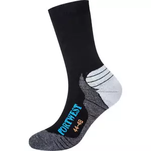 Portwest Bamboo Hiker Socks Black 6 - 9 Pack of 1 - Picture 1 of 1