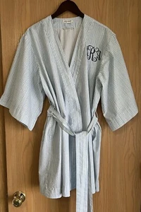 Roller Rabbit Party Stripe Kimono Robe Women's OS | Embroidered Initials “NRA” - Picture 1 of 12
