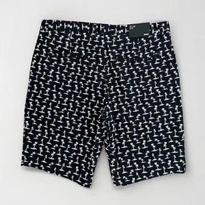 HUGO BOSS MENS W32 SLICE SLIM FIT TROPICAL PRINT CHINO SHORTS CHINOS - NEW - Picture 1 of 11