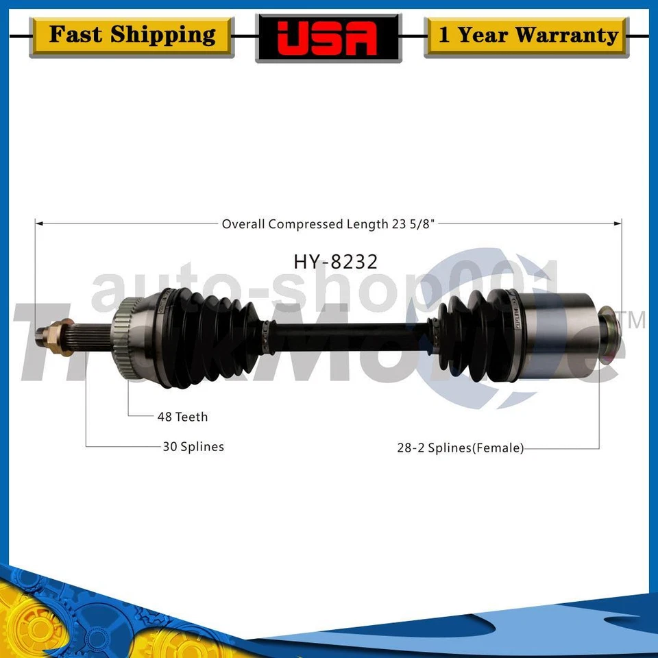 TrakMotive junta de eixo dianteiro direito CV para Hyundai Azera 2017 2016 2015 2014 2013 - Imagem 1 de 1