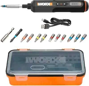 Worx - 4V 3-Gang Kompakt-Schraubendreher mit 12 Zubehör-Bits, Dual LED-Leuchten ~ Neu - Bild 1 von 2