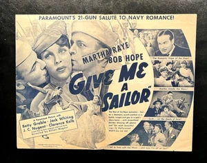 GIVE ME A SAILOR ORIGINALE 1938 FILM HERALD, BOB HOPE, BETTY GRABLE MARTHA RAYE - Foto 1 di 3