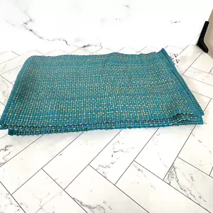 Set Of 8 Pier One Imports Blue Rectangular Chunky Woven Place Mats Size 13 X 19 - Picture 1 of 4