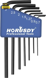 7-Piece Mini Hex Key Metric Set, L Shape Allen Wrench, 0.7Mm, 0.9Mm, 1.27Mm, 1.5 - Picture 1 of 5