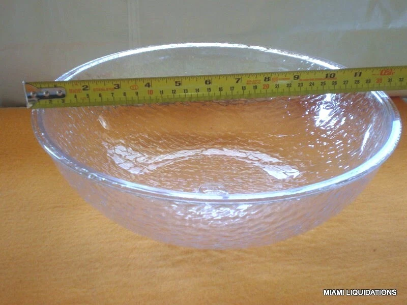 Pebbled Salad Bowl 3 Quart 12 Diam x 4" H Tablecraft 995C clear Styrene