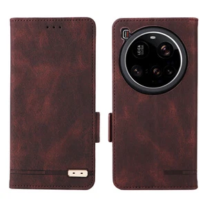 For Xiaomi 15 Ultra, Wallet Case Luxury Retro Flip Leather Card Slots Cover - Picture 1 of 19