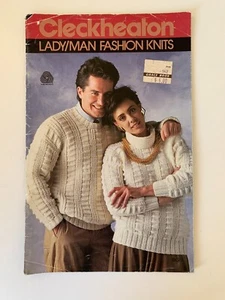 Vintage Knitting Pattern Cleckheaton Book 99 Lady Man Fashion Knits Jumpers - Picture 1 of 8