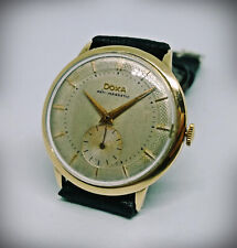 Vintage DOXA WIND UP TEXTURED DIAL Manual Wind Watch 18K GOLD PLATED