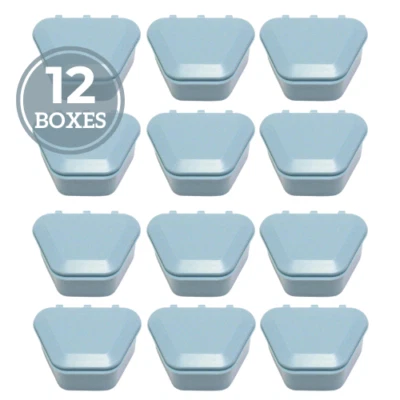 12Pk Dental Bath Case For Artificial Teeth, Mouth Guard, Night Guard Denture Box Foto 1 de 2
