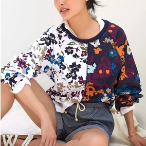 Maeve by Anthropologie Floral Print Sweatshirt Pullover Size Large Colorful - Picture 1 of 13