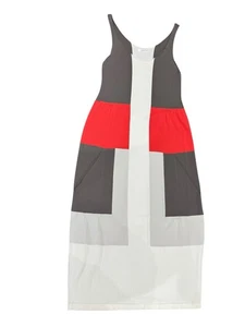 Crea Concept Knit Maxi Dress Abstract Print Grey Red White Stretch 34 - Picture 1 of 7