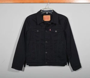 Boy's Levi's Black Cotton Denim Button Up Jean Trucker Jacket Sz M 10-12 Yrs - Picture 1 of 4