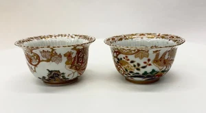 Antique Japanese Imari Porcelain Bowls Pair – 19th C Hand Painted Gilded Phoenix - Picture 1 of 23