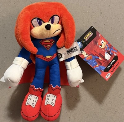 New Sonic the Hedgehog x DC Comics Knuckles Superman 9" Plush Jakks Pacific - Image 1 of 2