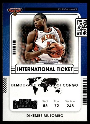 2021-22 Panini Contenders International Ticket Dikembe Mutombo Atlanta Hawks #28 - Image 1 of 2