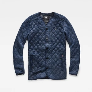 G Star Liner Quilted Slim Overshirt Jacket in Rinsed Craser Denim, Size S $190 - Picture 1 of 4