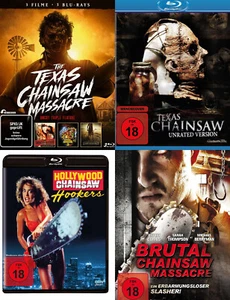 The Texas Chainsaw Massacre Collection Part 1+2+Leatherface 5 Blu-Ray DVD - Picture 1 of 5