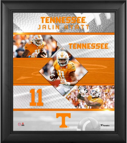 Jalin Hyatt Tennessee Volunteers Framed 15" x 17" Stitched Stars Collage Cover