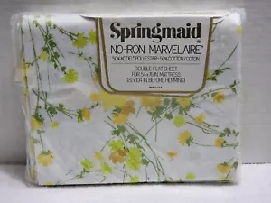 NEU VINTAGE SPRINGMAID MARVELAIRE DOPPELTES FLACHES BLATT FLORALES MUSTER HERGESTELLT IN DEN USA - Bild 1 von 5