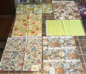 6 pcs EUC upholstery remnants/samples, Waverly, Schumacher, Greef - Picture 1 of 24