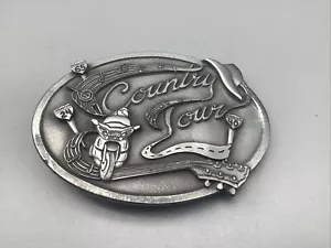 OA26139 *NOS* VINTAGE 1991 ***COUNTRY MUSIC TOUR '91*** PEWTER BUCKLE - Picture 1 of 3