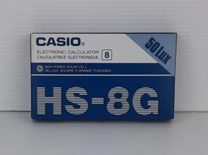 CASIO HS-8G 50 LUX HIGH-POWER SOLAR CELL CALCOLATRICE - VINTAGE - FACTORY SEALED - Picture 1 of 9