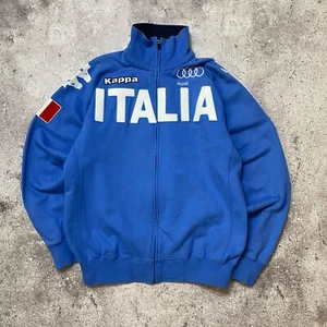felpa con cappuccio zip intera vintage kappa italia audi ski team FISI taglia xxl - Foto 1 di 14