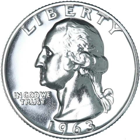 1963 (P) Washington Quarter Gem Proof 90% Silver Coin Cover