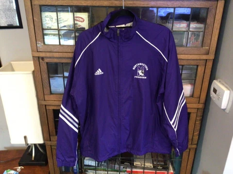 Northwestern Wildcats Fencing ADIDAS Full Zip Mesh Lined Windbreaker SZ M - Cool Cover