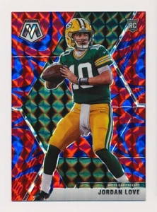 Jordan Love 2020 Panini Mosaic Blue Reactive Prizm #211 RC Packers como nuevo - Imagen 1 de 2