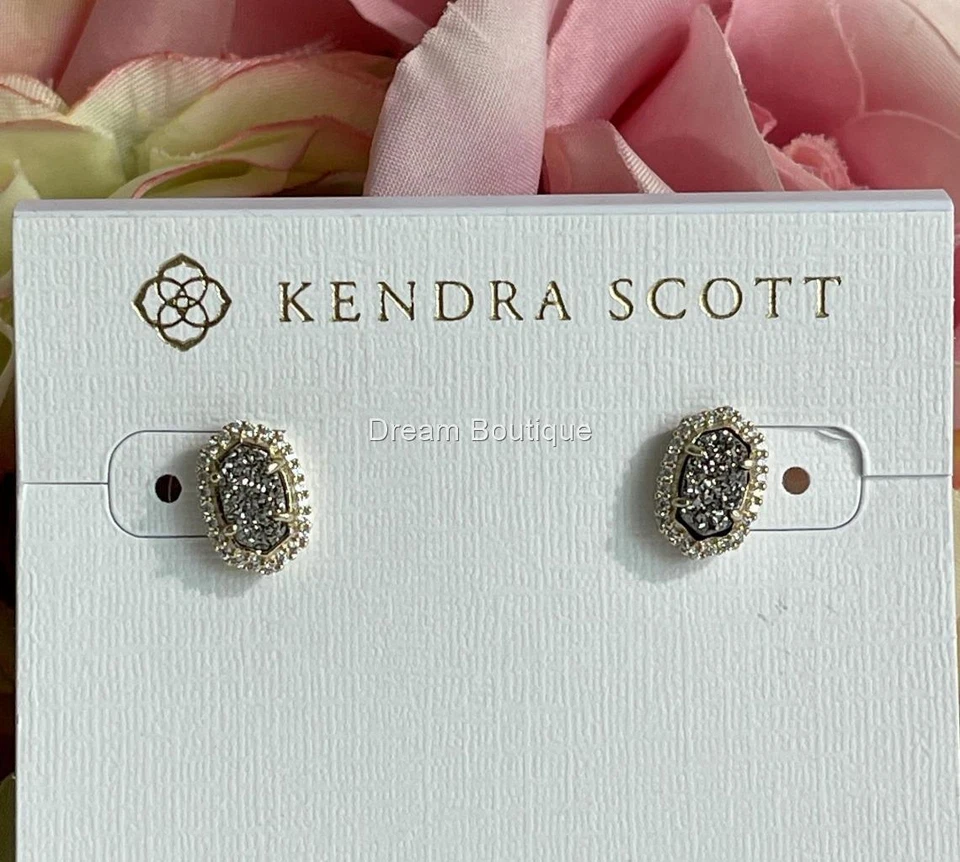 Mini aretes Kendra Scott Cade platino enchapados en oro drusos nuevos con etiquetas Foto 1 de 3